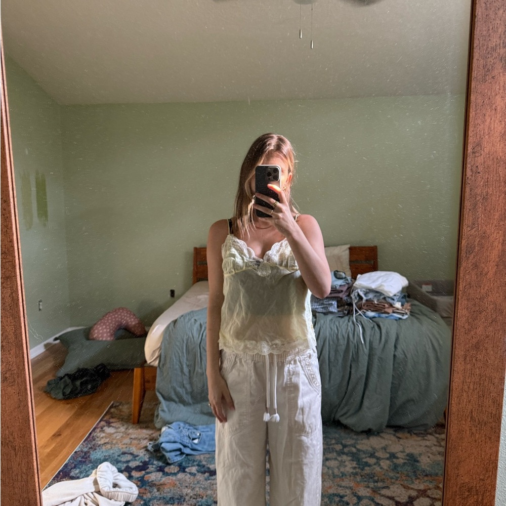 Free people butter yellow lace Cami